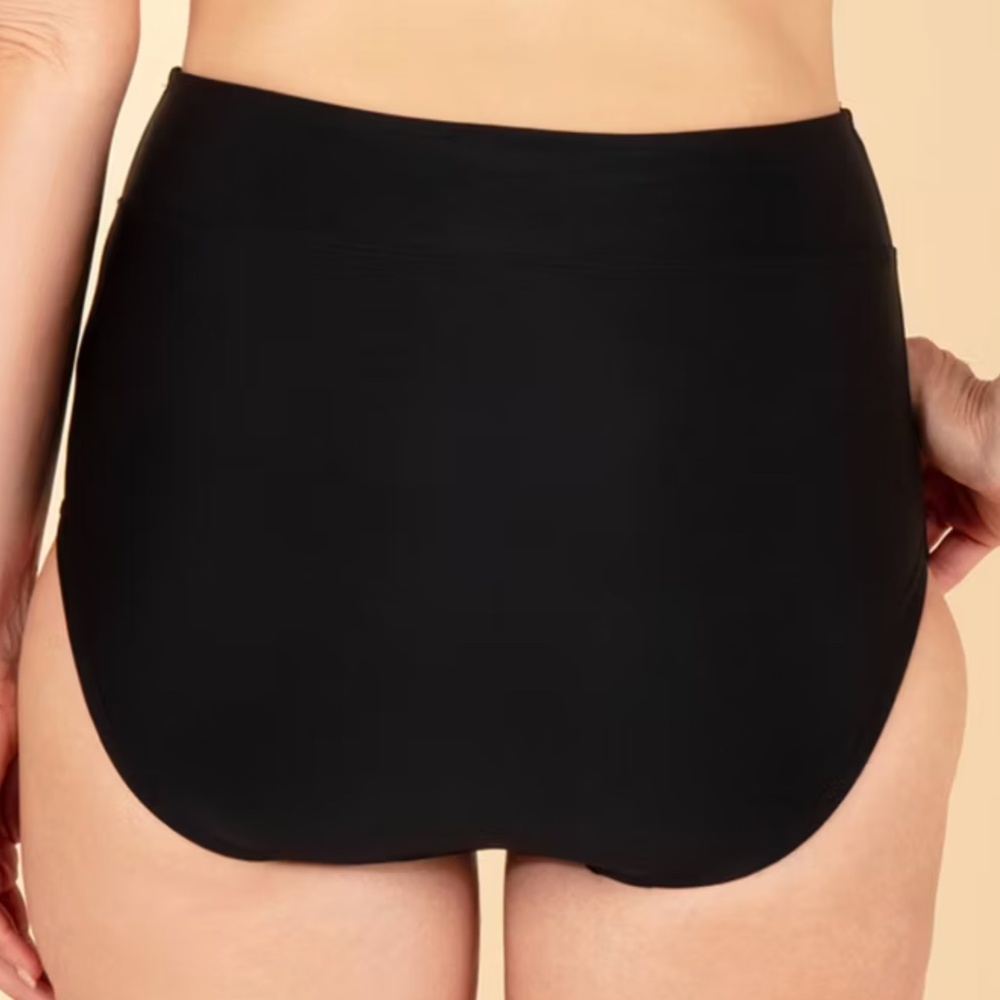 Lands' End Women's High Waist Full Coverage Tummy Control Bikini Bottom - Picture 2 of 3